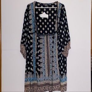 NWT ANGIE BoHo Open Flowing Rayon Kimono Duster